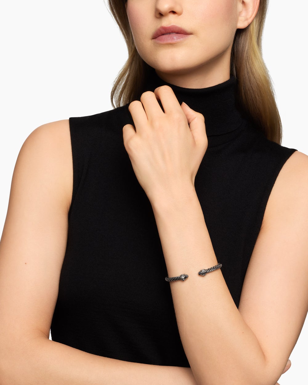 Womens Renaissance Classic Cable Bracelet in Blackened Silver, 5mm