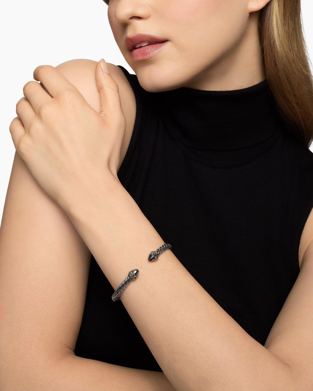 Womens Renaissance Classic Cable Bracelet in Blackened Silver, 5mm