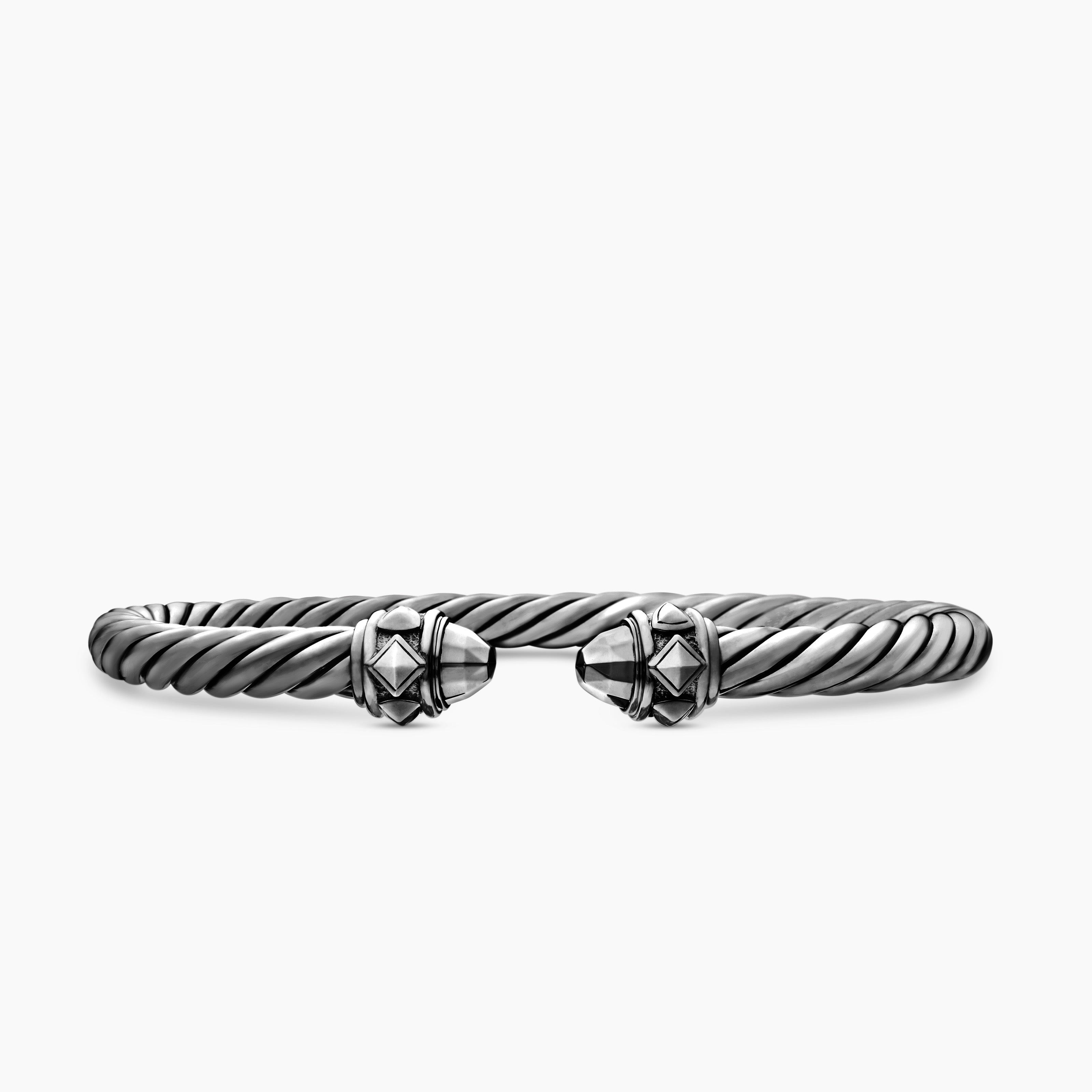 Womens Renaissance Classic Cable Bracelet in Blackened Silver, 5mm