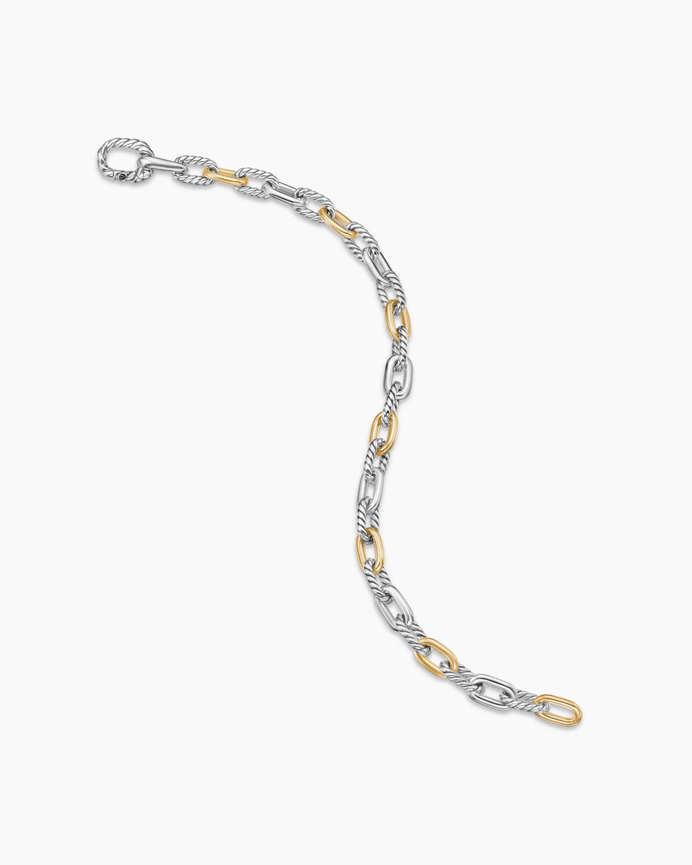 Womens DY Madison Chain Bracelet in Sterling Silver with 18K Yellow Gold, 5.5mm