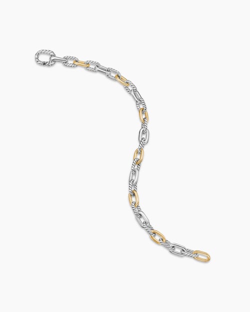 Womens DY Madison Chain Bracelet in Sterling Silver with 18K Yellow Gold, 5.5mm