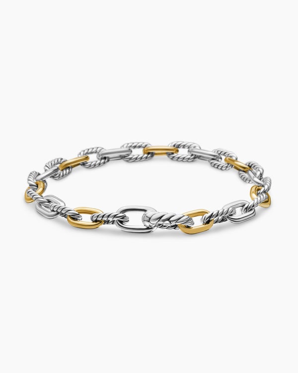 DY Madison Chain Bracelet in Sterling Silver with 18K Yellow Gold, 5.5mm