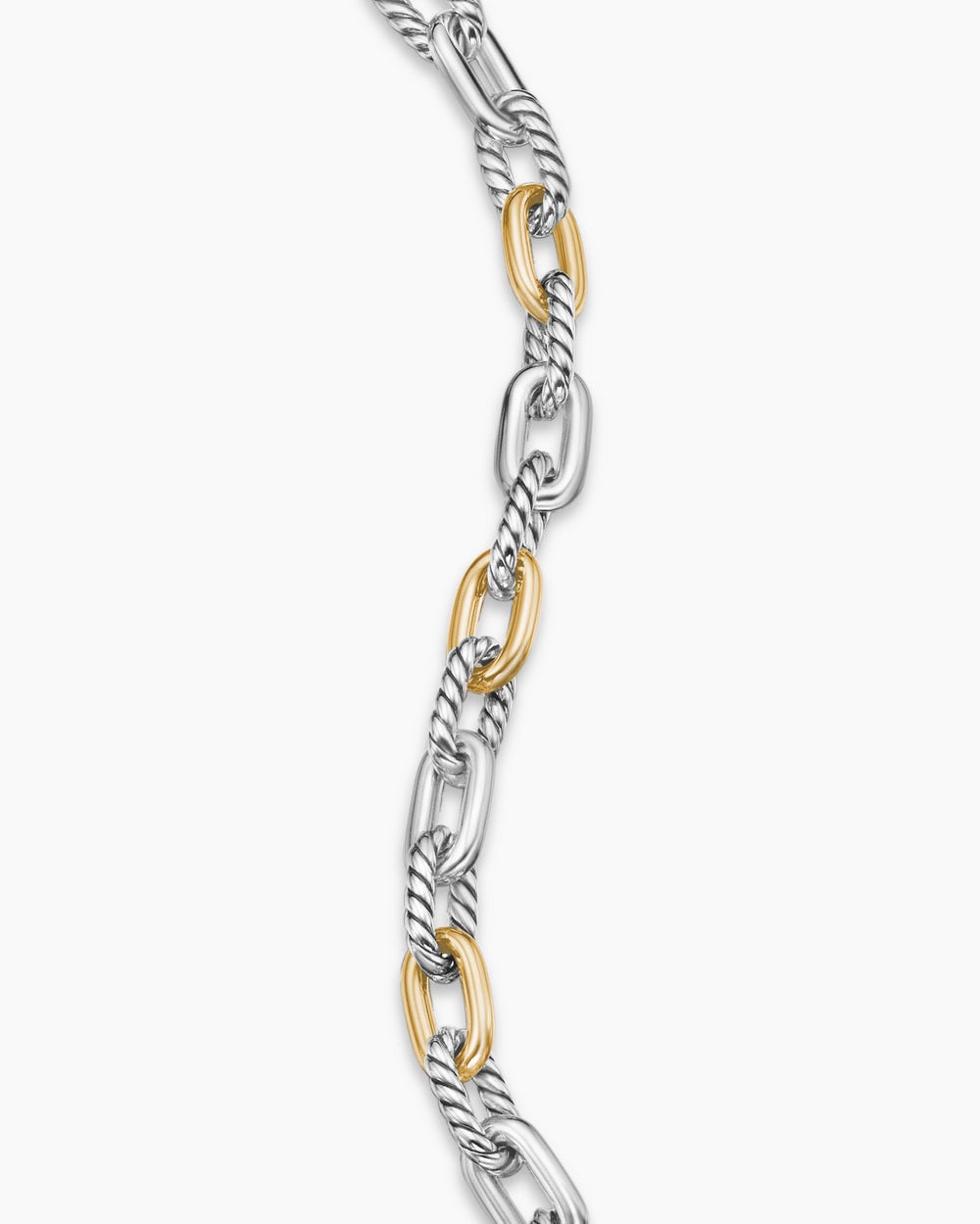 Womens DY Madison Chain Bracelet in Sterling Silver with 18K Yellow Gold, 5.5mm