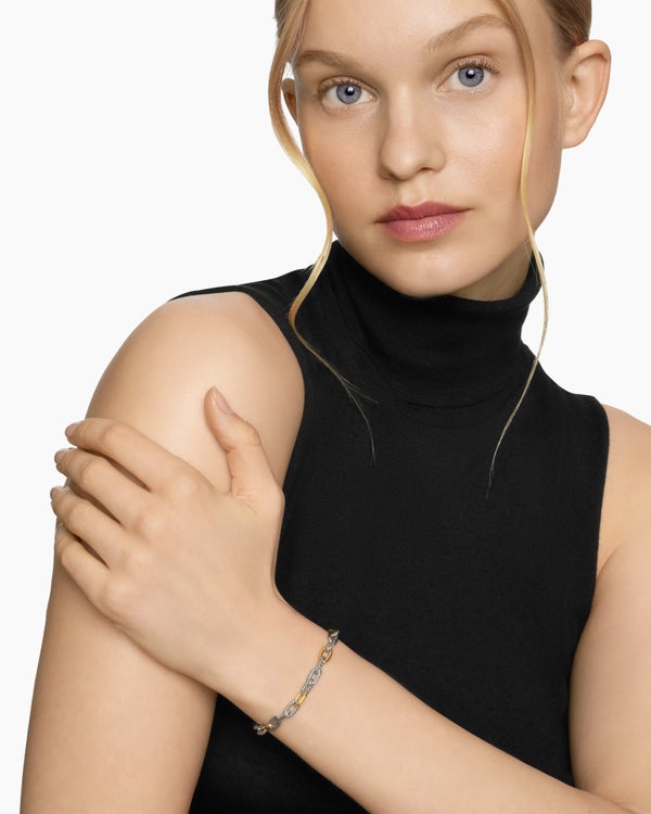 DY Madison Chain Bracelet in Sterling Silver with 18K Yellow Gold, 5.5mm