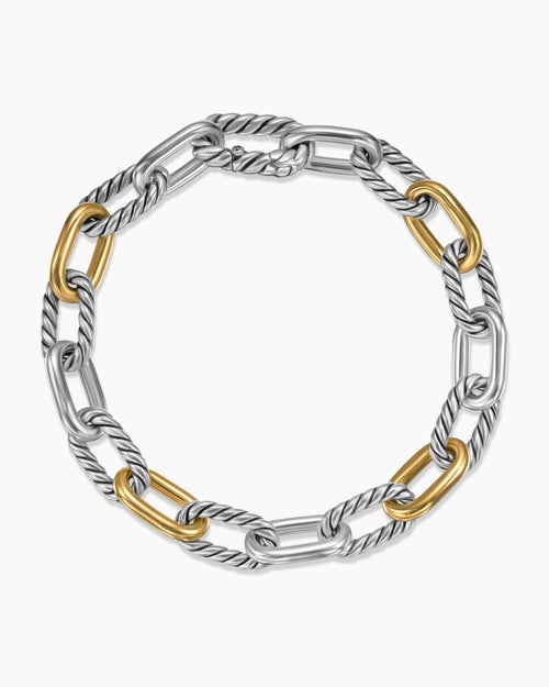 Womens DY Madison® Chain Bracelet in Sterling Silver with 18ct Yellow Gold, 8.5mm