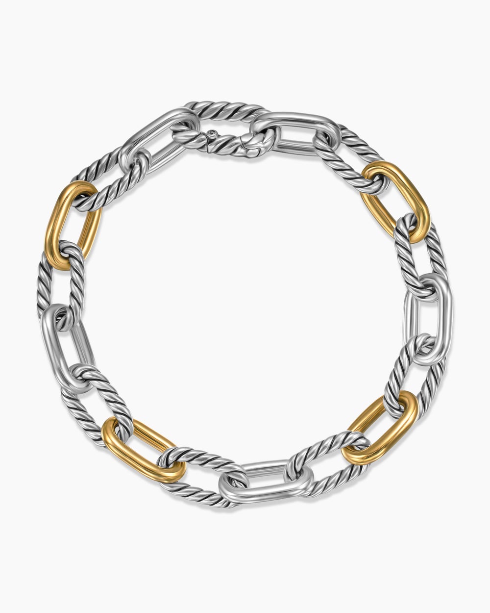 Bracelet chaîne DY Madison en argent sterling avec or jaune 18 carats, 8,5 mm femmes