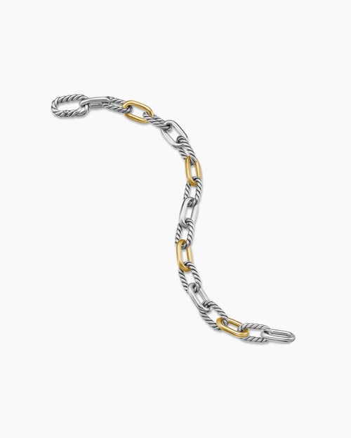 Womens DY Madison® Chain Bracelet in Sterling Silver with 18ct Yellow Gold, 8.5mm