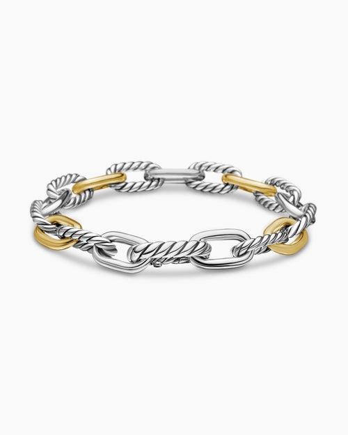 Womens DY Madison® Chain Bracelet in Sterling Silver with 18ct Yellow Gold, 8.5mm