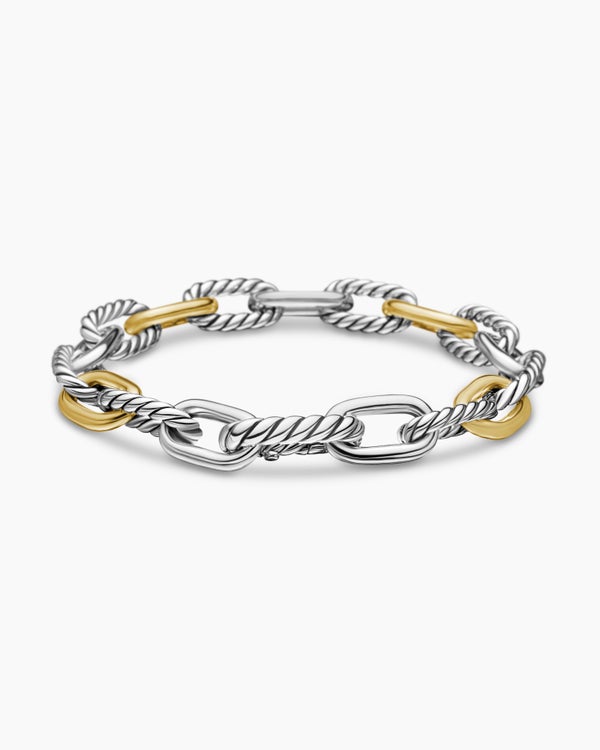 DY Madison® Chain Bracelet in Sterling Silver with 18K Yellow Gold, 8.5mm