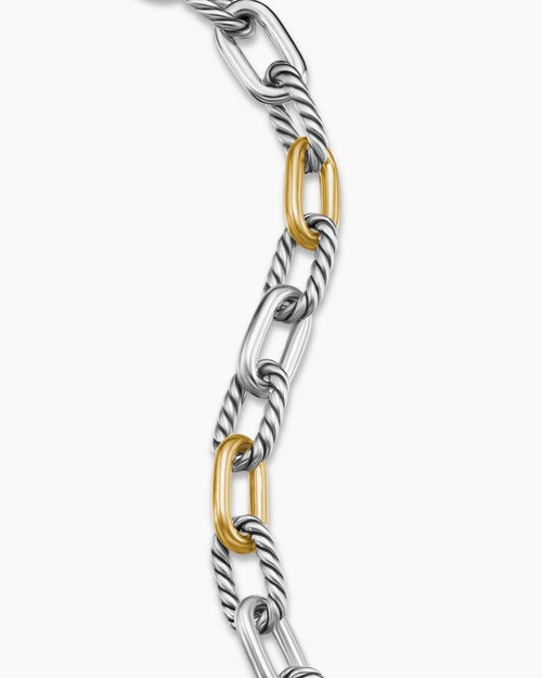 Womens DY Madison® Chain Bracelet in Sterling Silver with 18K Yellow Gold, 8.5mm