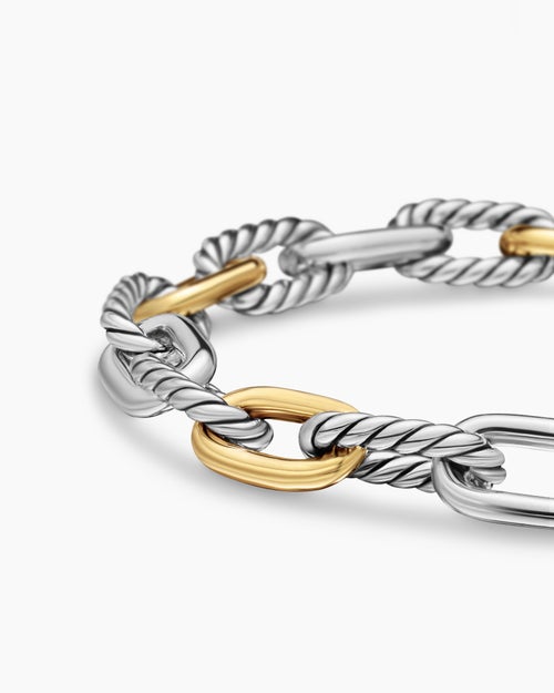 Womens DY Madison® Chain Bracelet in Sterling Silver with 18K Yellow Gold, 8.5mm