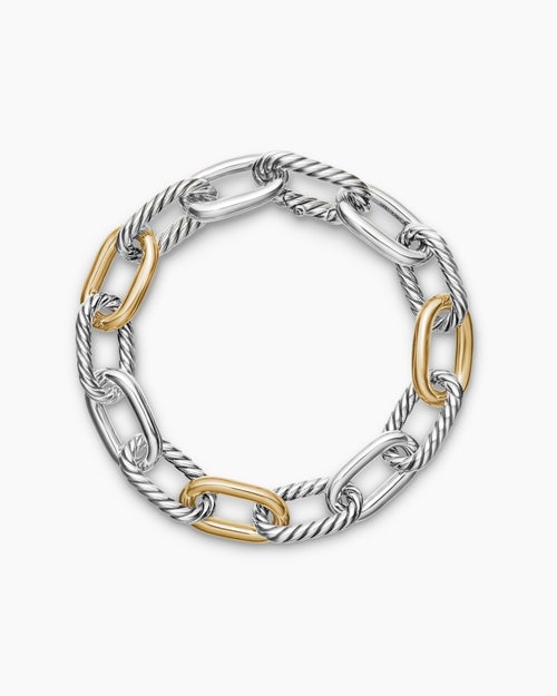 Womens DY Madison® Chain Bracelet in Sterling Silver with 18K Yellow Gold, 11mm