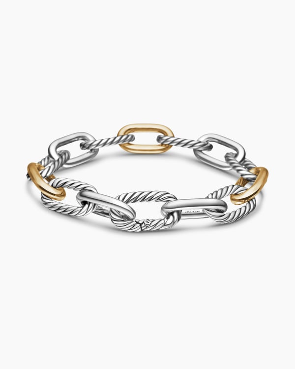 DY Madison® Chain Bracelet in Sterling Silver with 18K Yellow Gold, 11mm