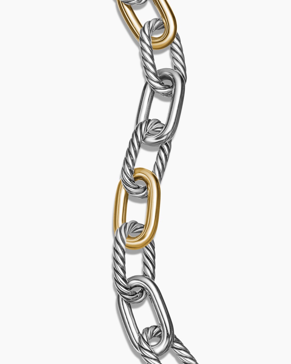 Womens DY Madison® Chain Bracelet in Sterling Silver with 18K Yellow Gold, 11mm