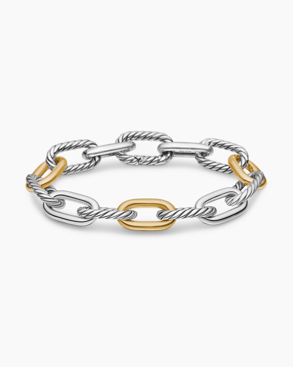 Womens DY Madison® Chain Bracelet in Sterling Silver with 18K Yellow Gold, 11mm