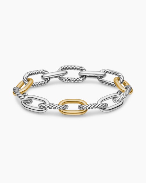 Womens DY Madison Chain Bracelet in Sterling Silver with 18K Yellow Gold, 11mm