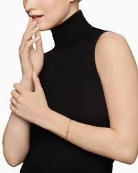 Classic Cablespira® Station Bracelet in 18K Yellow Gold with Pavé Rubies, 3mm