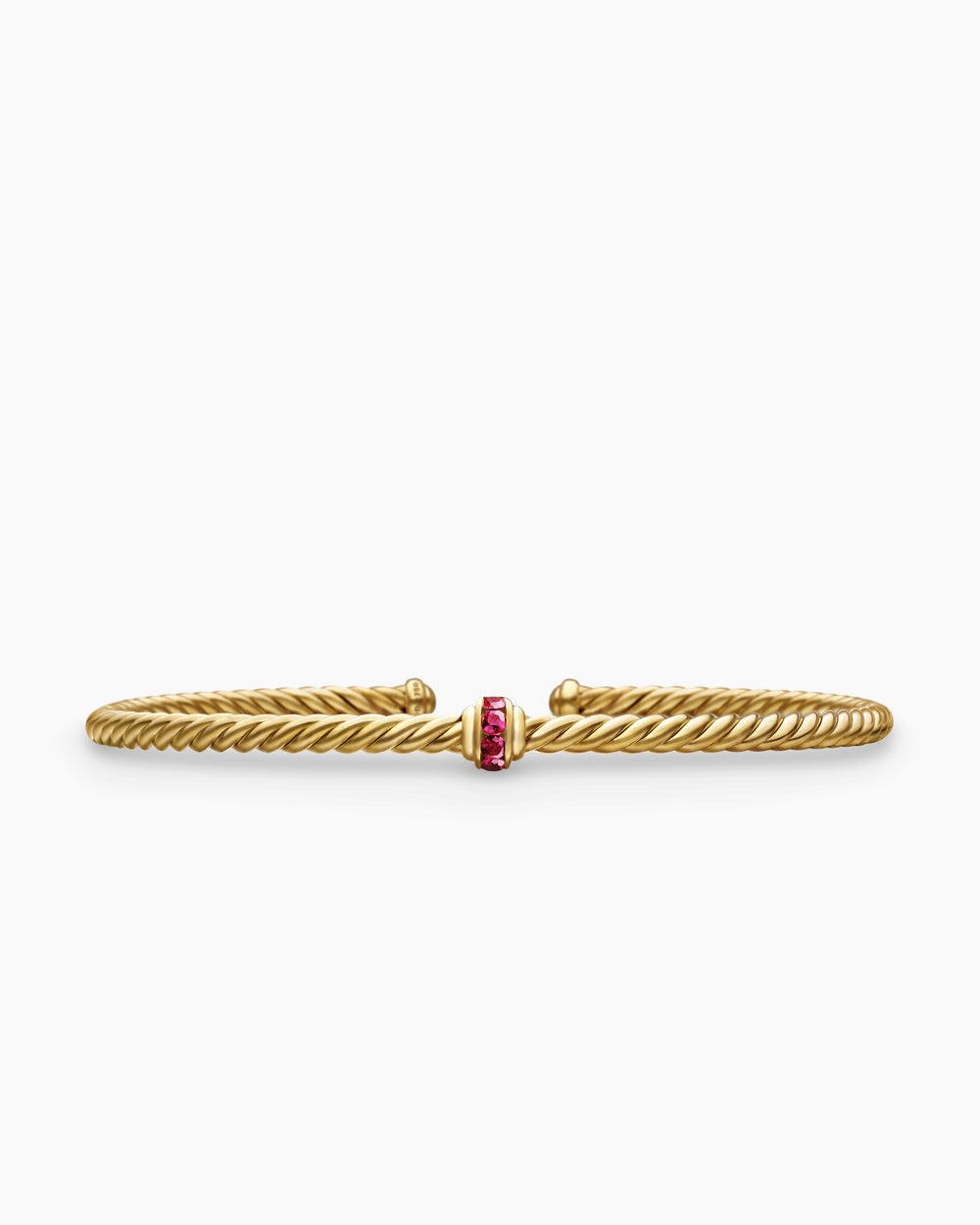 Womens Classic Cablespira Station Bracelet in 18K Yellow Gold with Pavé, 3mm