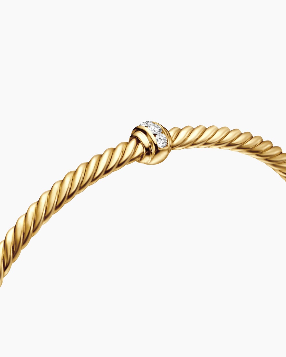 Bracelet à ornements Classic Cablespira® en or jaune 18 carats et diamants, 3 mm femme
