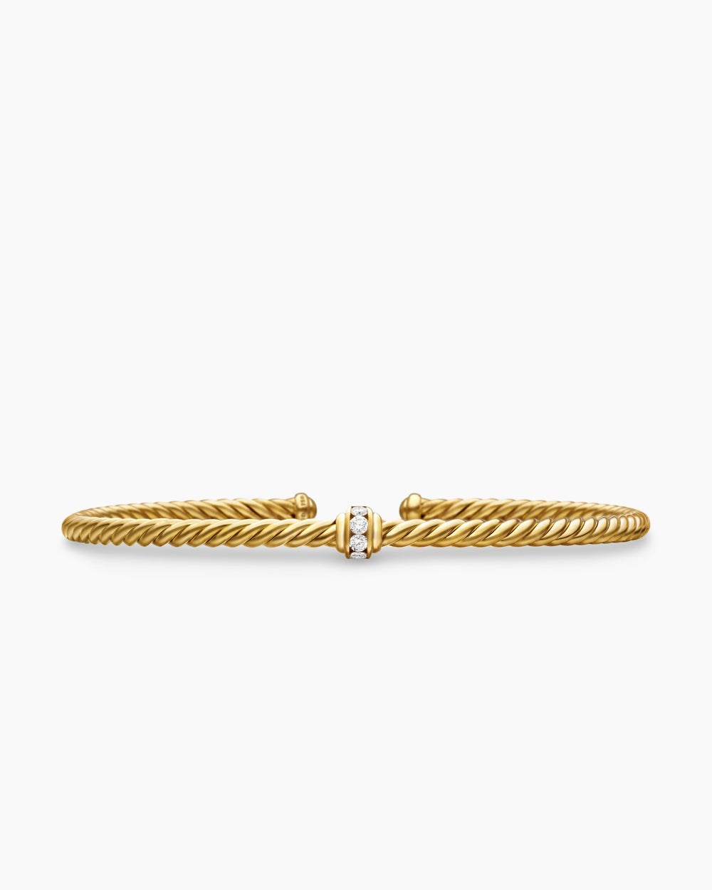 Bracelet à ornements Classic Cablespira® en or jaune 18 carats et diamants, 3 mm femme