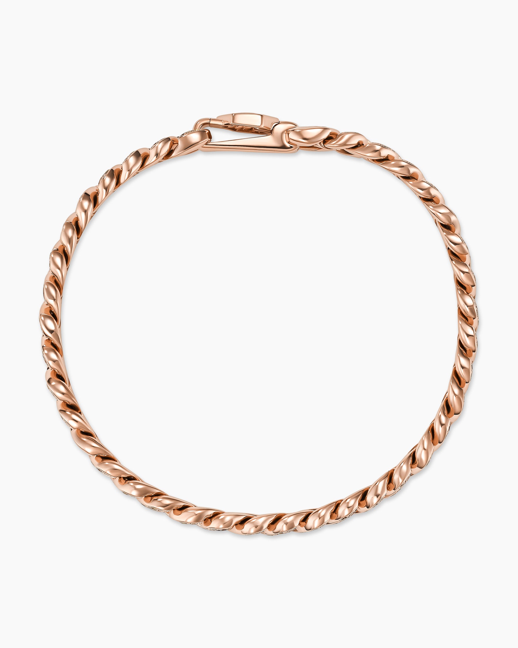 David Yurman Curb Chain Bracelet in 18K Yellow Gold with Pavu00c3u00a9  Diamonds