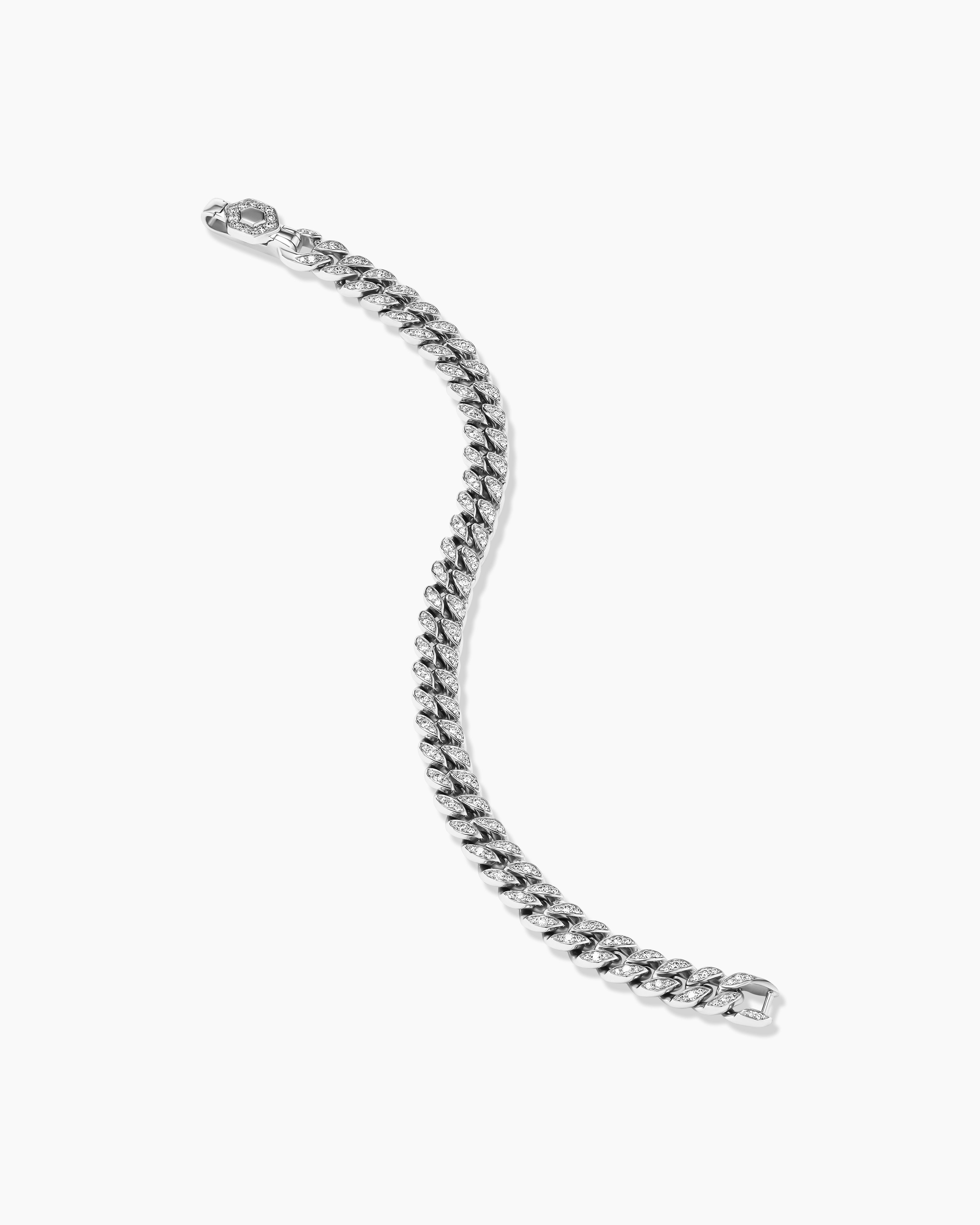 1/6 Cttw Natural Diamond Pave Triangle Link Chain 7 Bracelet in 925  Sterling Silver