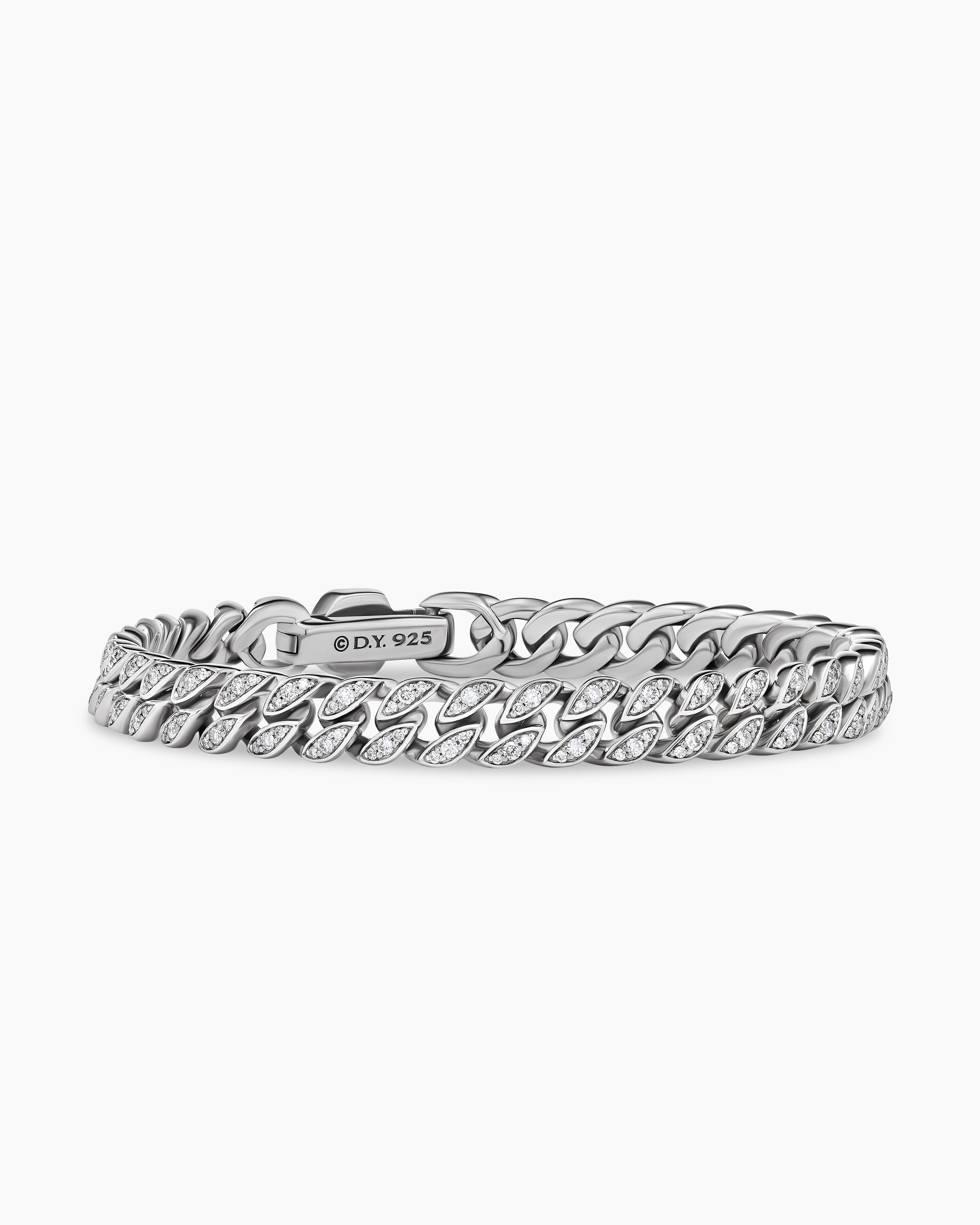 David Yurman Cable Classic Center Station Bracelet with Pave Diamonds in  Sterling Silver, size small | Lee Michaels Fine Jewelry stores