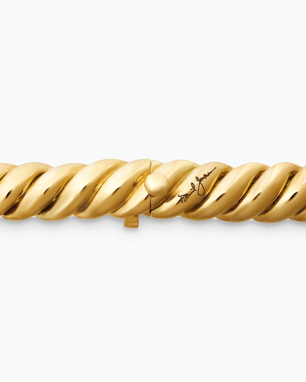 Womens Sculpted Cable Bracelet in 18ct Yellow Gold, 8.5mm