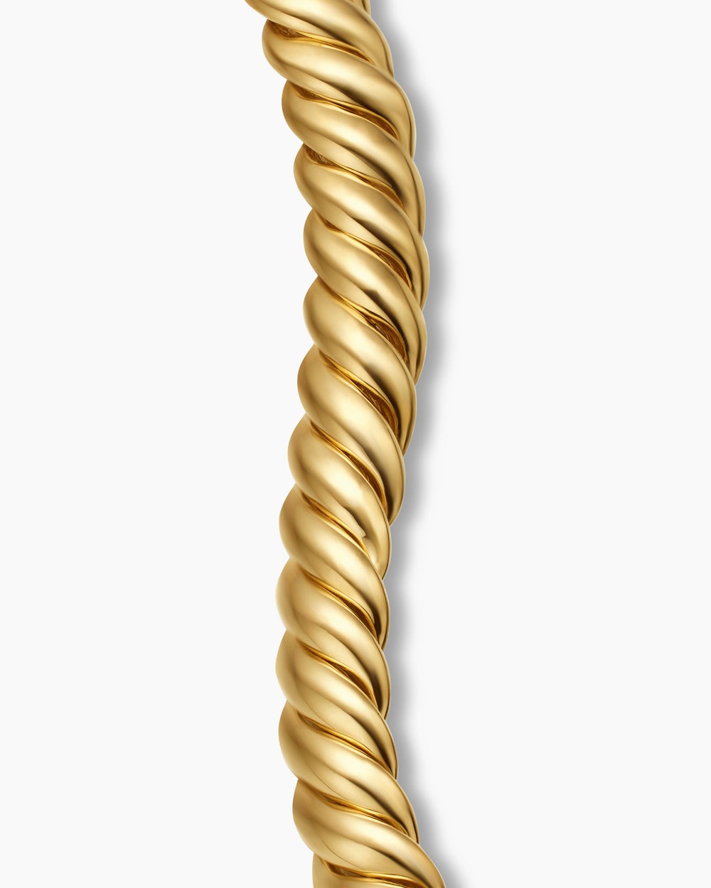 Womens Sculpted Cable Double Wrap Bracelet in 18ct Yellow Gold, 8.5mm