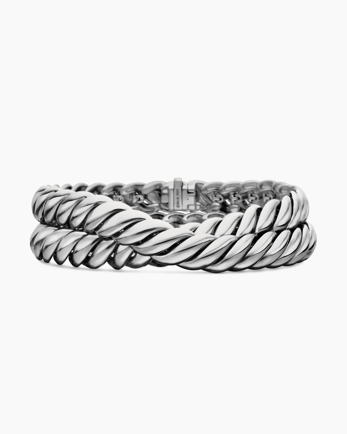 Sculpted Cable Double Wrap Bracelet 8.5mm
