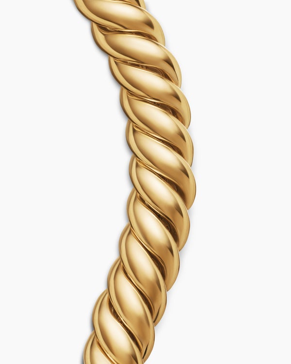 Sculpted Cable Triple Wrap Bracelet in 18K Yellow Gold, 8.5mm