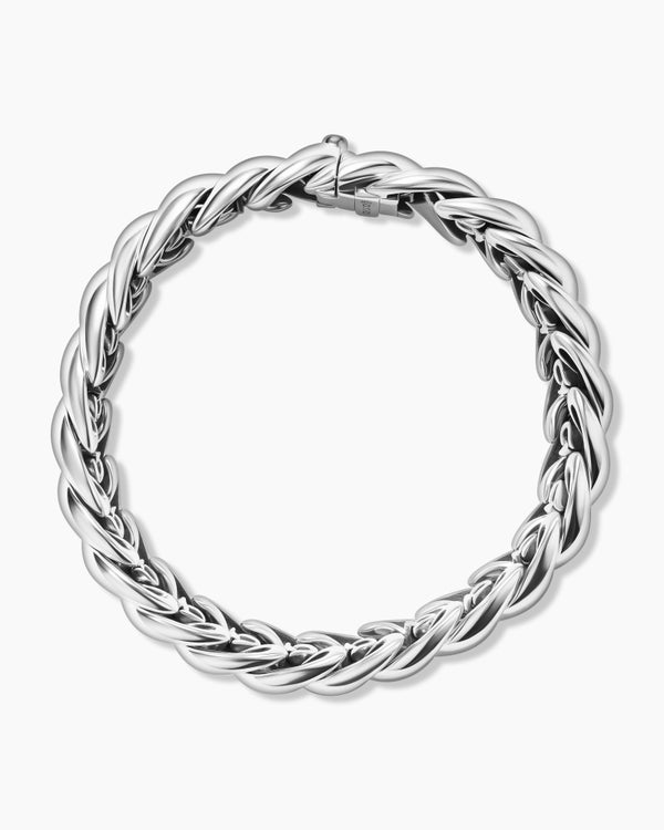 Sculpted Cable Bracelet in Sterling Silver, 14mm