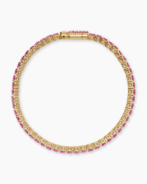 Womens Tennis Bracelet in 18K Yellow Gold, 3mm