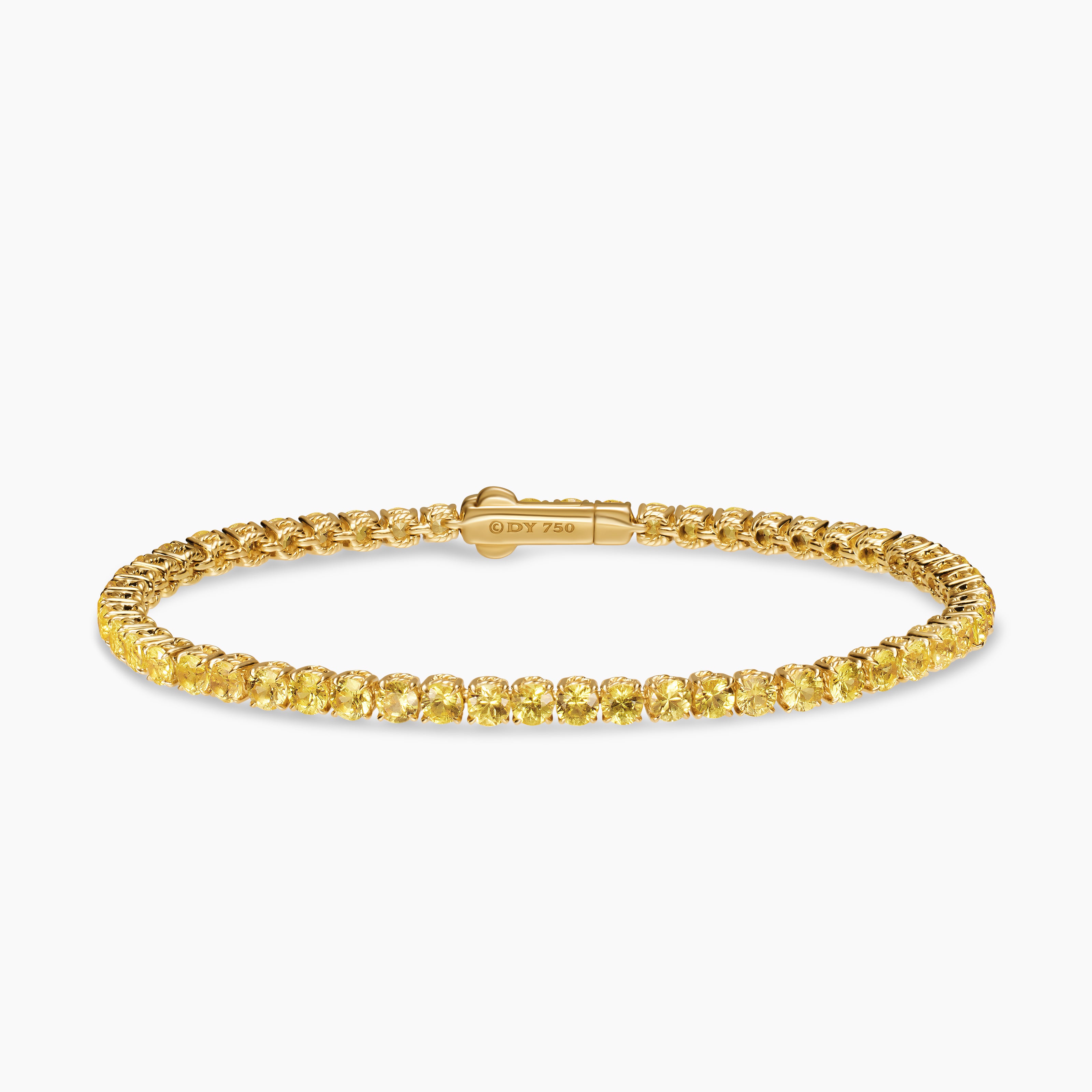 Womens Tennis Bracelet in 18K Yellow Gold, 3mm