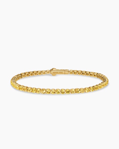 Womens Tennis Bracelet in 18K Yellow Gold, 3mm