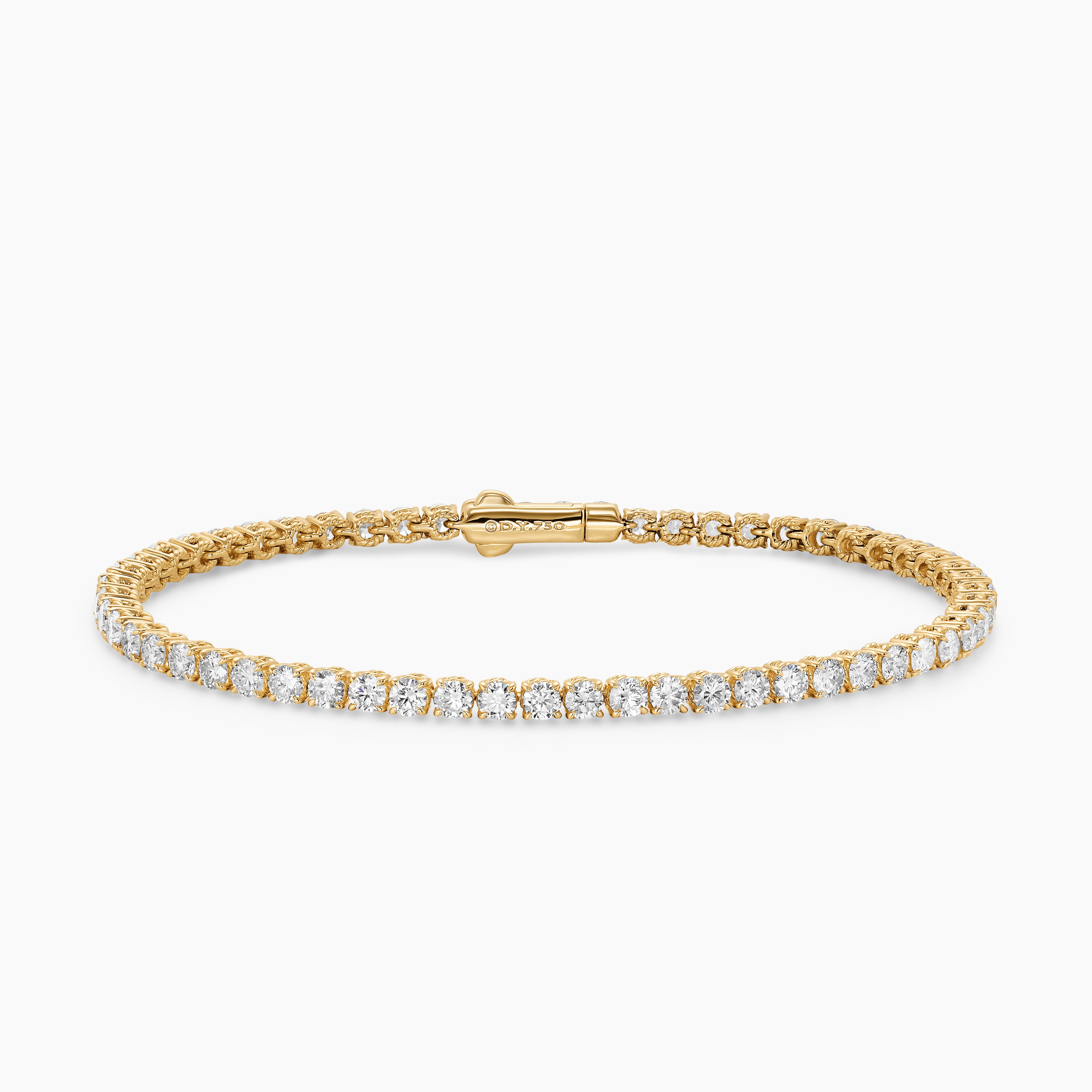 Womens Tennis Bracelet in 18K Yellow Gold, 3mm