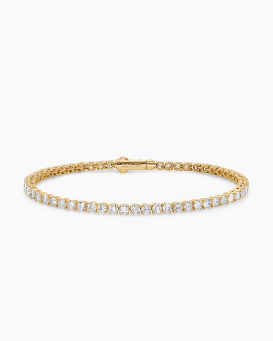 Tennis Bracelet in 18K Yellow Gold with Diamonds, 3mm