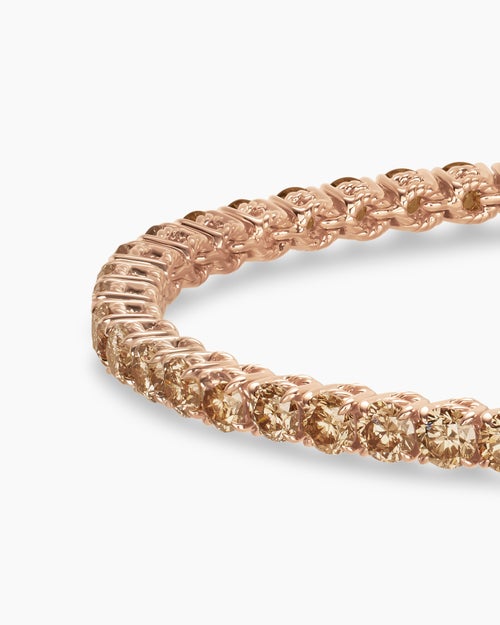 Womens Tennis Bracelet in 18K Rose Gold with Diamonds, 3mm