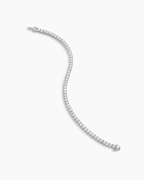 Womens Tennis Bracelet in 18K White Gold with Diamonds, 3mm
