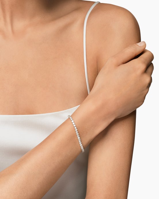 Tennis Bracelet in 18K White Gold with Diamonds, 3mm