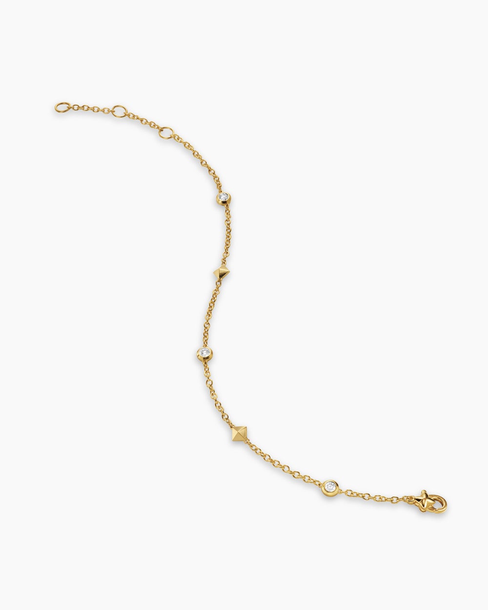 Womens Petite Modern Renaissance® Station Bracelet in 18K Yellow Gold with Diamonds, 4.6mm