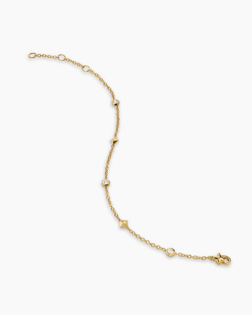 Womens Petite Modern Renaissance® Station Bracelet in 18K Yellow Gold with Diamonds, 4.6mm