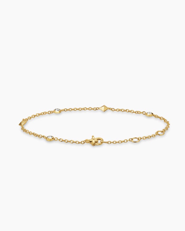 Petite Modern Renaissance® Station Bracelet in 18K Yellow Gold with Diamonds, 4.6mm