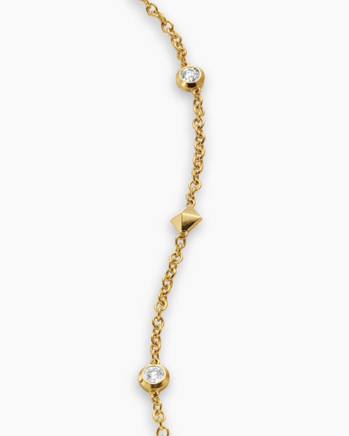 Womens Petite Modern Renaissance® Station Bracelet in 18K Yellow Gold with Diamonds, 4.6mm