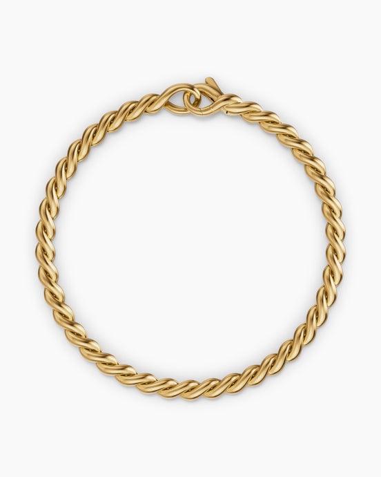 Sculpted Cable Chain Bracelet in 18K Yellow Gold, 3.7mm