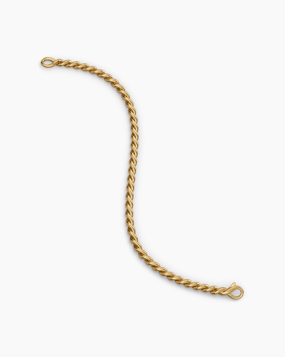 Womens Sculpted Cable Chain Bracelet in 18K Yellow Gold, 3.7mm