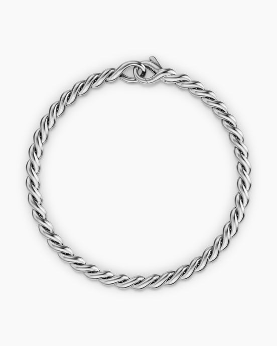 Sculpted Cable Chain Bracelet in Sterling Silver, 3.7mm