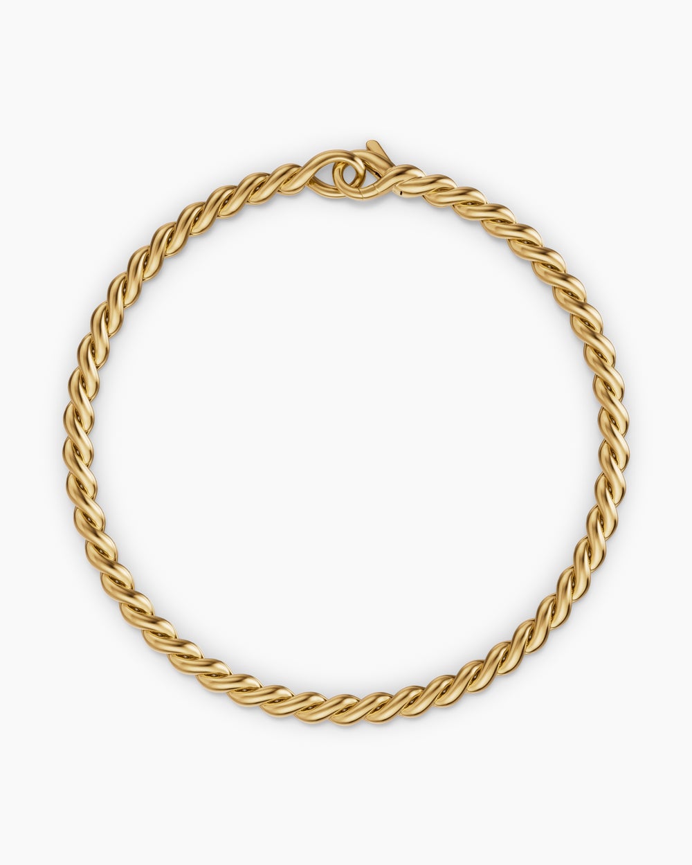 Mens Sculpted Cable Chain Bracelet in 18K Yellow Gold, 3.7mm