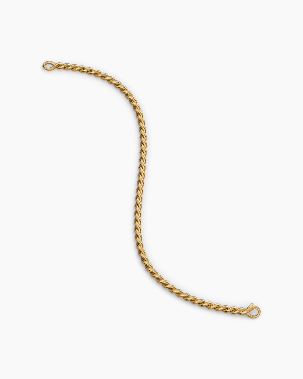 Mens Sculpted Cable Chain Bracelet in 18K Yellow Gold, 3.7mm