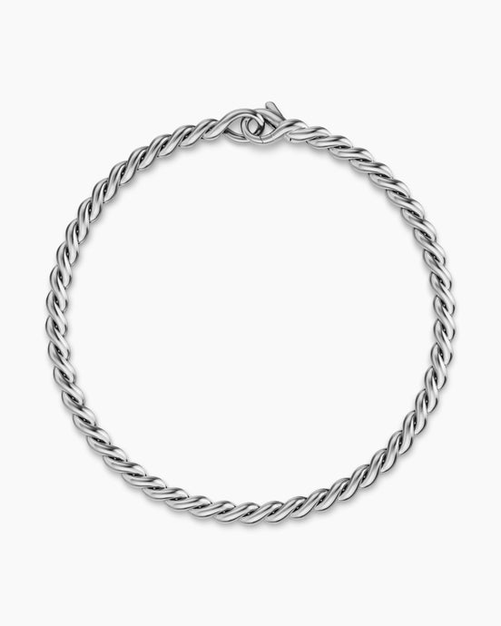 Sculpted Cable Chain Bracelet in Sterling Silver, 3.7mm